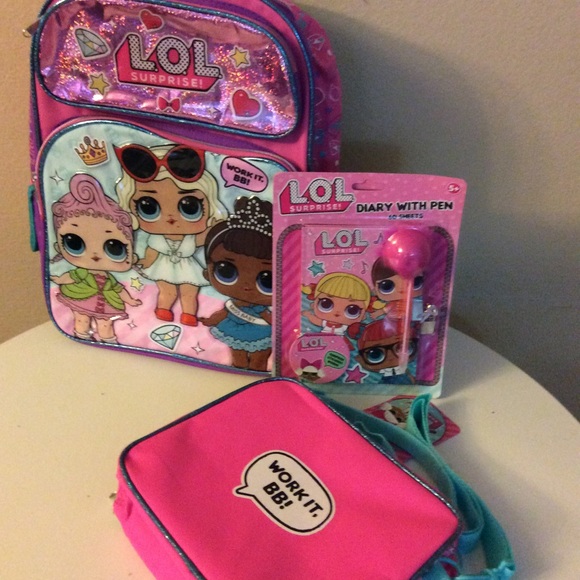 3 PIECE - LOL SURPRISE SCHOOL BACKPACK LUNCH BOX - Picture 6 of 7